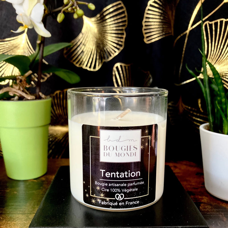 Bougie parfumée Tentation ( Cerise - Coco - Musc)