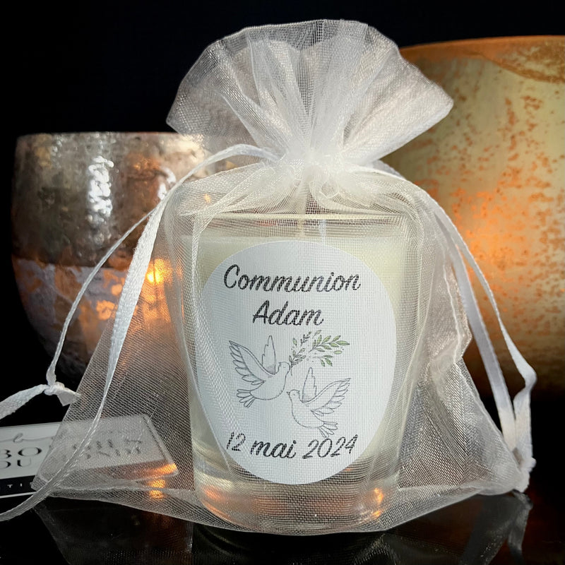 Lots de 6 Bougies Communion & Baptême à personnaliser