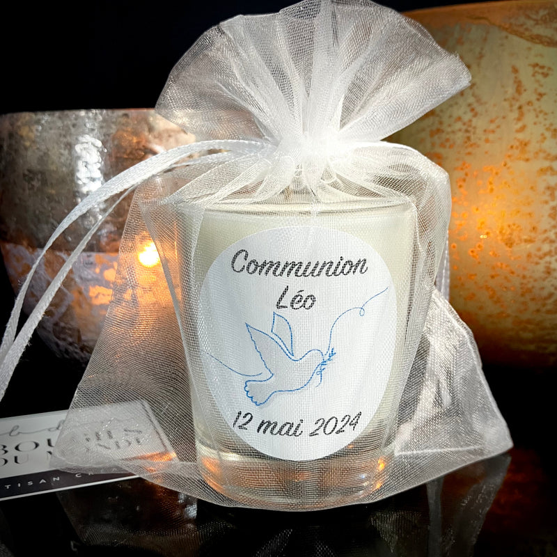 Lots de 6 Bougies Communion & Baptême à personnaliser