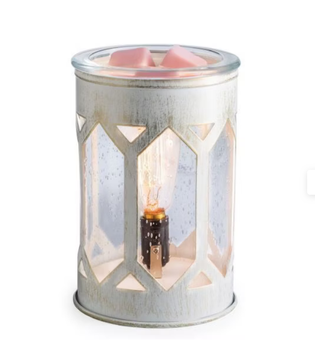 Lampe électrique à parfum en métal blanc