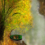 Carte postale artistique: Le voyage - Or