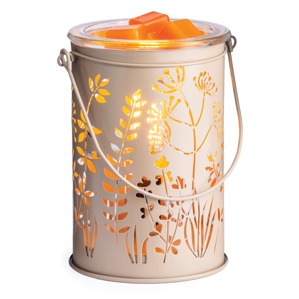 Brûle-parfum électrique - lampe parfumée botanique crème