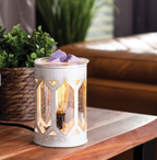Lampe électrique à parfum en métal blanc