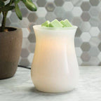 Brûle-parfum - Lampe électrique aromatique en verre blanc