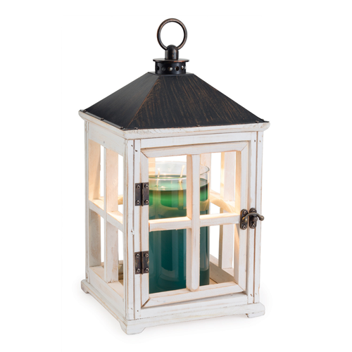Chauffe bougie - Lanterne en bois blanc pour bougie parfumée