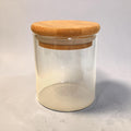 Bocal en verre avec couvercle en bois