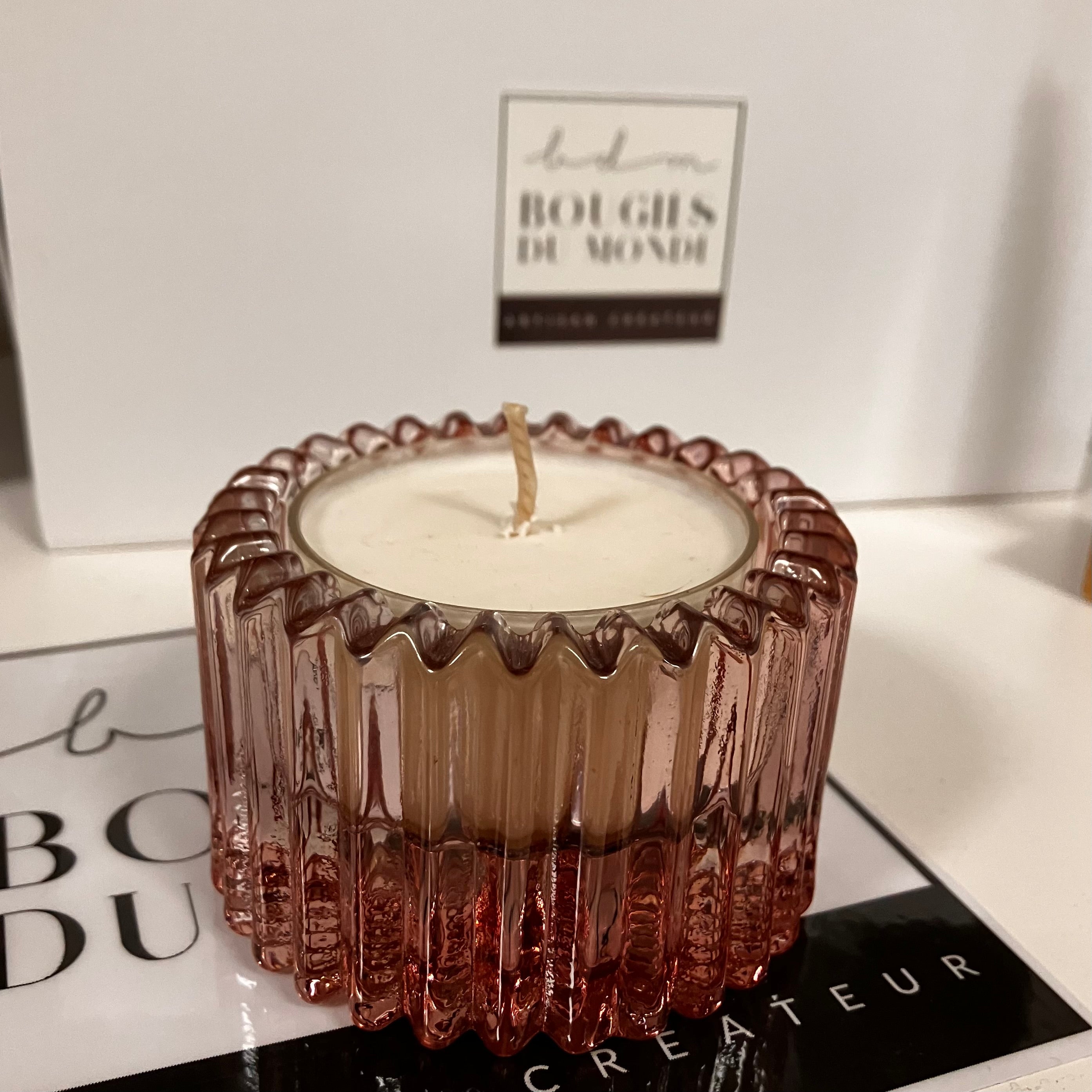 Bougeoir en verre et maxi réchaud