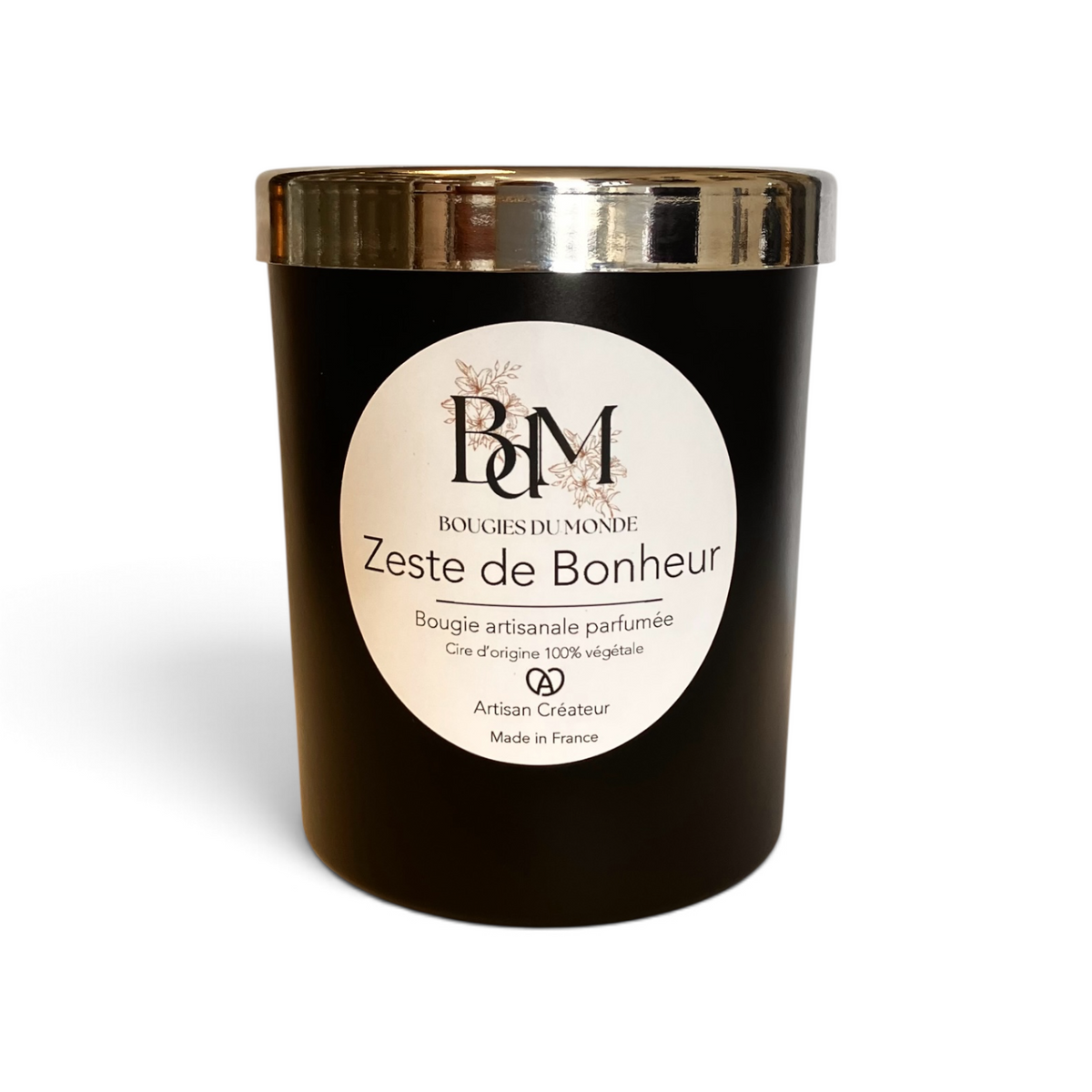 Bougie parfumée au parfum d'argrumes -Zeste de Bonheur de Bougies du Monde