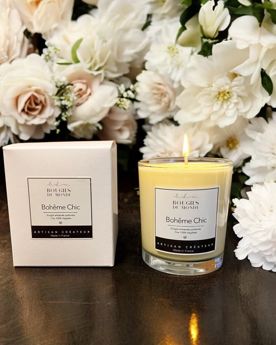 Bougie parfumée Bohême Chic (Patchouli - Vanille)