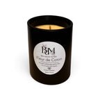 Bougie végétale parfumée fleur de coton verre noir 150g - Bougies du Monde