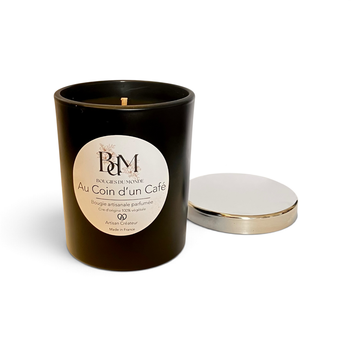 Bougie parfumé au coin d'un café de Bougies du Monde