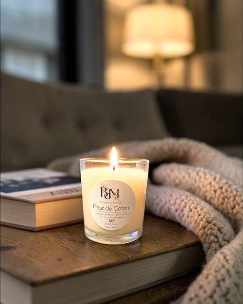 Bougie Fleur de Coton naturelle cocooning cire végétale - Bougies du Monde