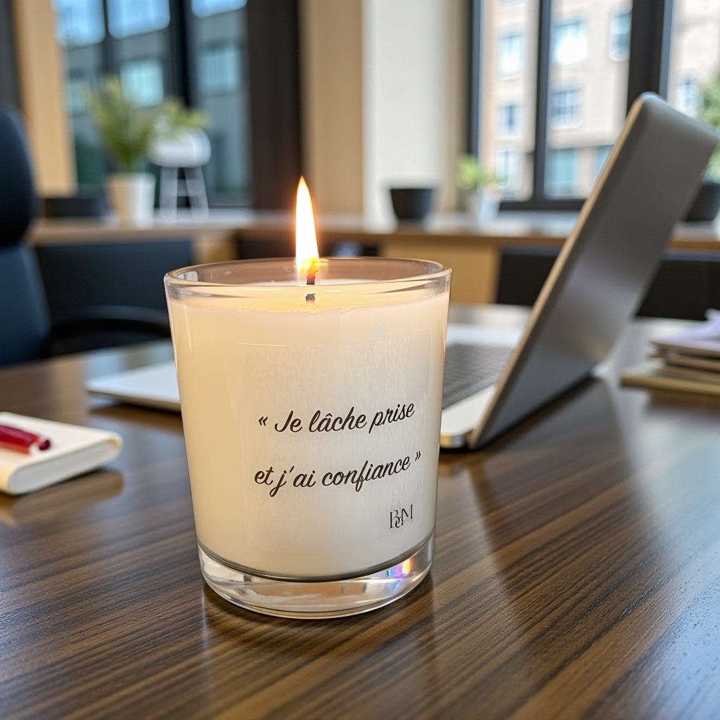 Bougie personnalisée - Mantra - Message positif