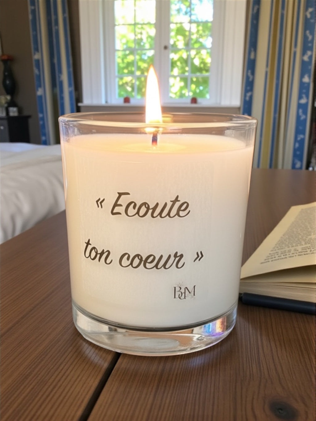 Bougie personnalisée - Mantra - Message positif