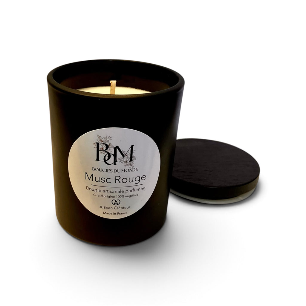 Bougie parfumée musc rouge de Bougies du Monde
