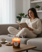 Bougie végétale naturelle sans parfum 2 mèches - Rose et Or