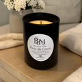Bougie végétale parfumée fleur de coton verre noir 150g - Bougies du Monde