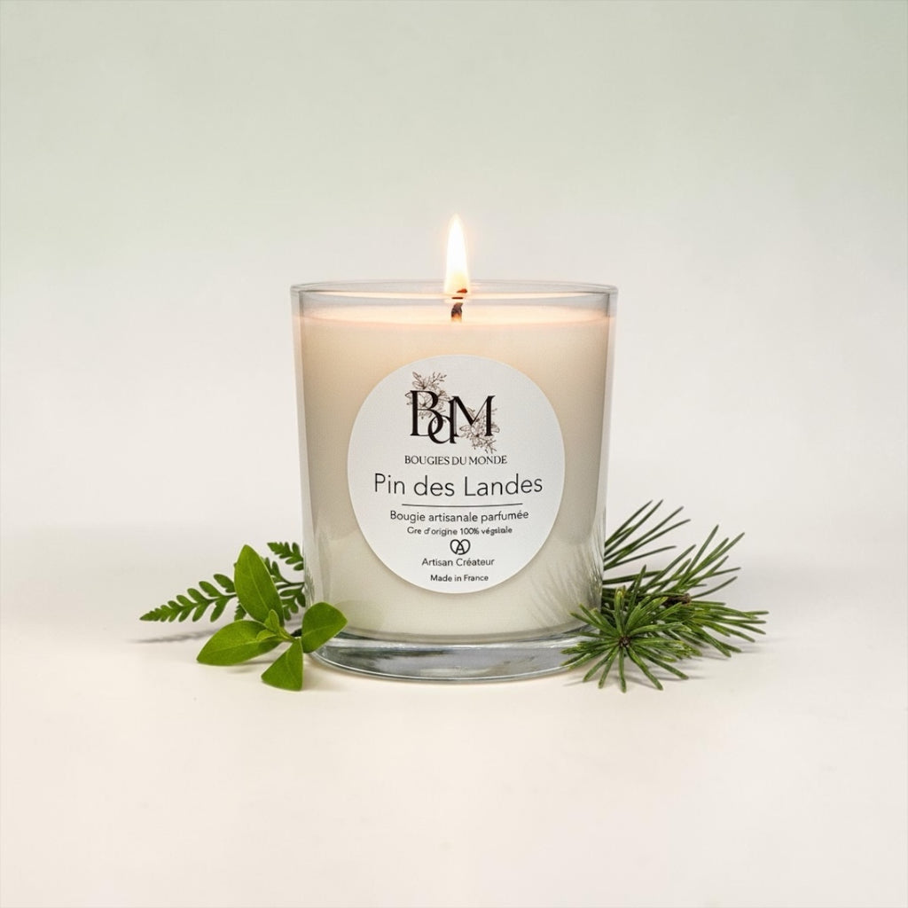 Bougie parfumée Pin des Landes végétale naturelle artisanale - Bougies du Monde