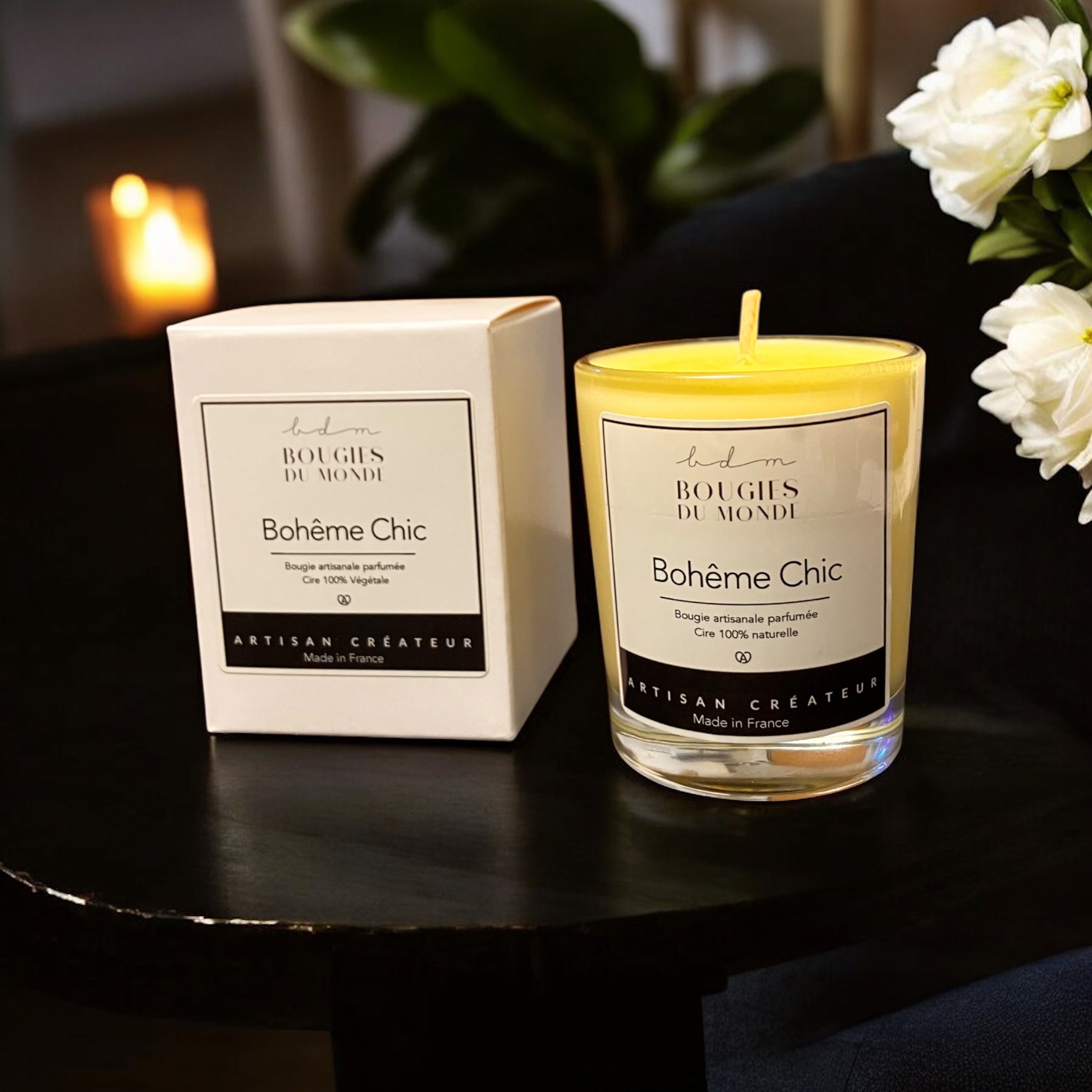 Bougie parfumée Bohême Chic (Patchouli - Vanille)