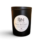 Bougie végétale parfumée fleur de coton verre noir 150g - Bougies du Monde
