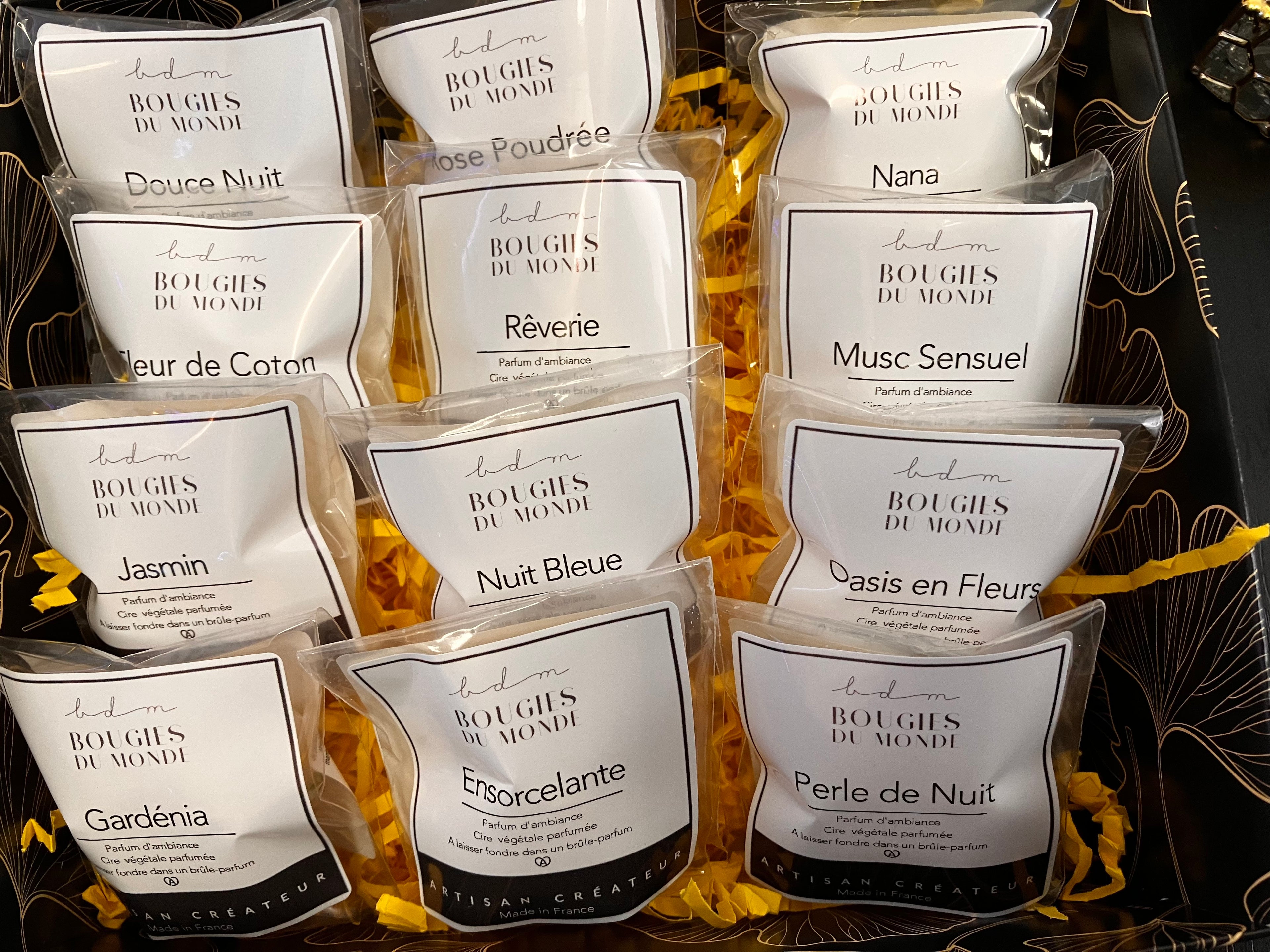 Coffret cadeau de cires parfumés pour brûle parfum 