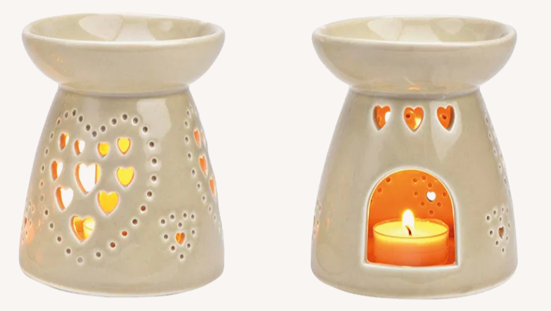 Brûle-parfum en céramique Coeurs