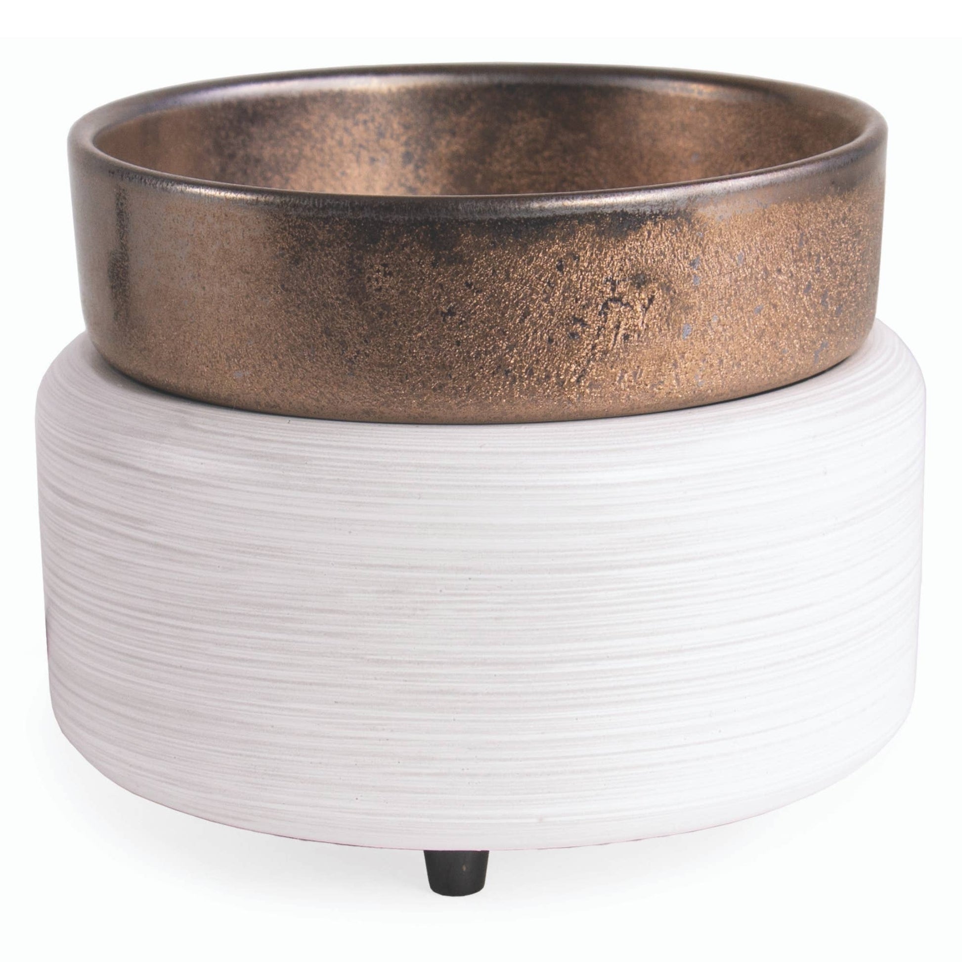 Brûle-parfum électrique, 2 en 1, bronze et blanc
