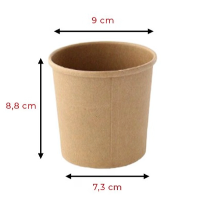 Pot en carton avec couvercle 350ml