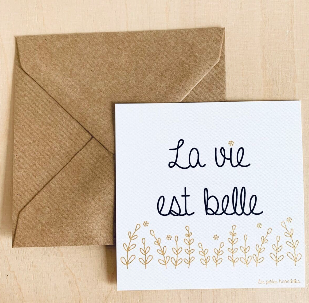 Carte LA VIE EST BELLE pour petits mots doux