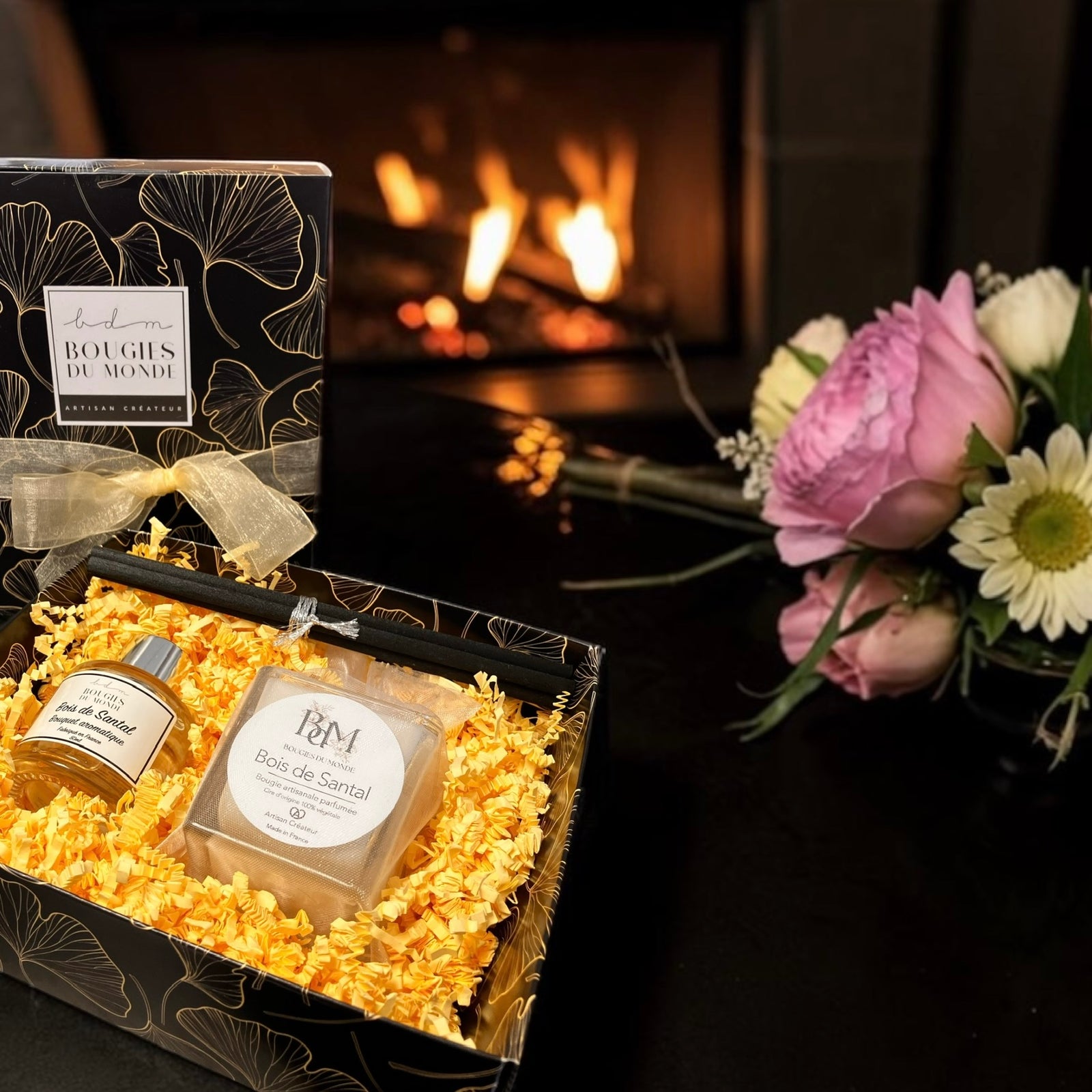 Coffret cadeau bougie et parfum d'ambiance maison - Bougie du Monde