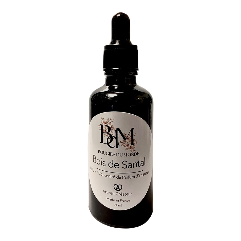 Elixir concentré de parfum Bois de Santal - Bougies du Monde, 50ml