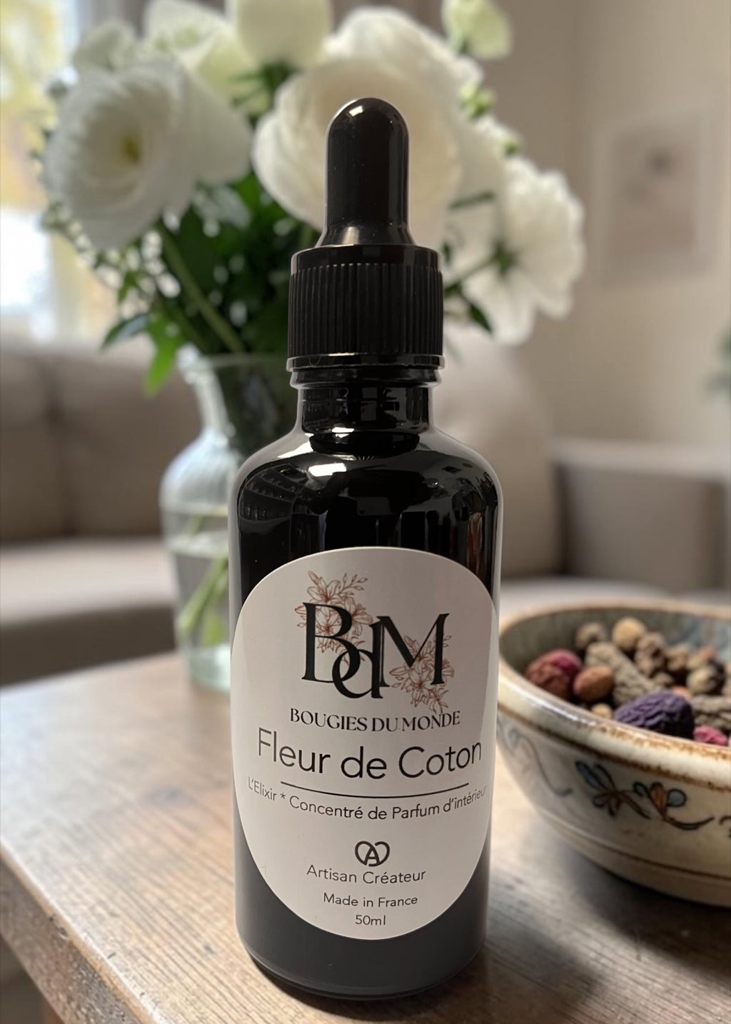 Elixir concentré de parfum à la fleur de coton de Bougies du Monde