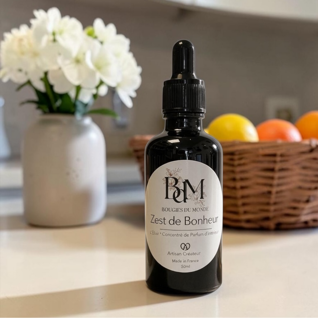 Elixir - parfum d'intérieur Zeste de Bonheur - Agrumes - Bougie du Monde