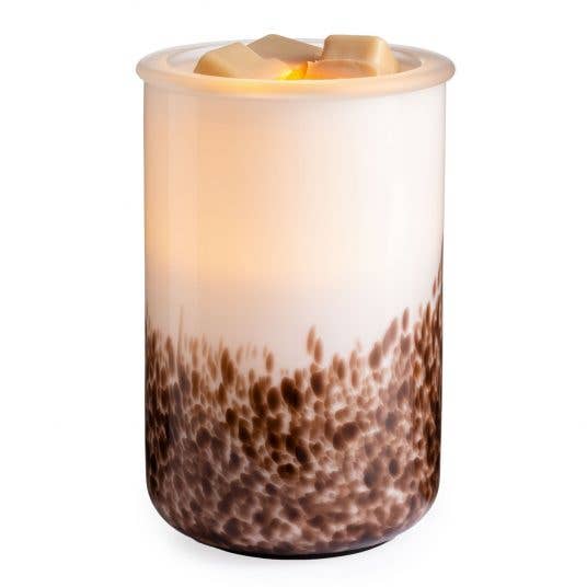 Lampe électrique parfumée en verre Brun et blanc