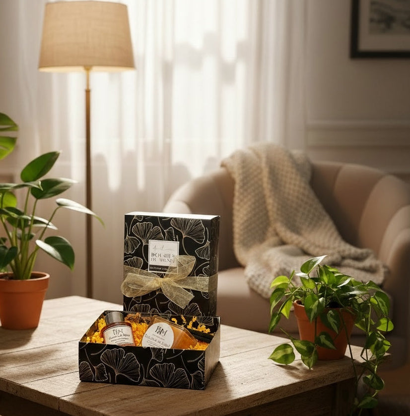 Coffret cadeau bougie parfumée & bouquet aromatique