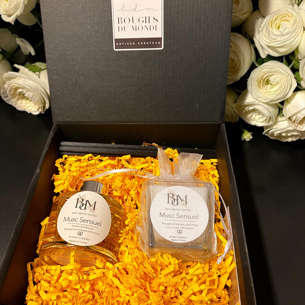 Coffret cadeau Parfums d'ambiance (Bougie & Diffuseur 120 ml)