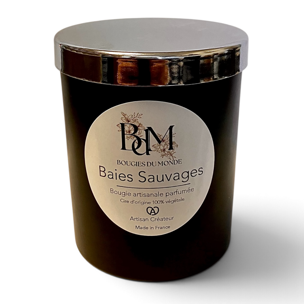 bougie parfumés baies sauvages - mûres et feuilles vertes - bougies du monde
