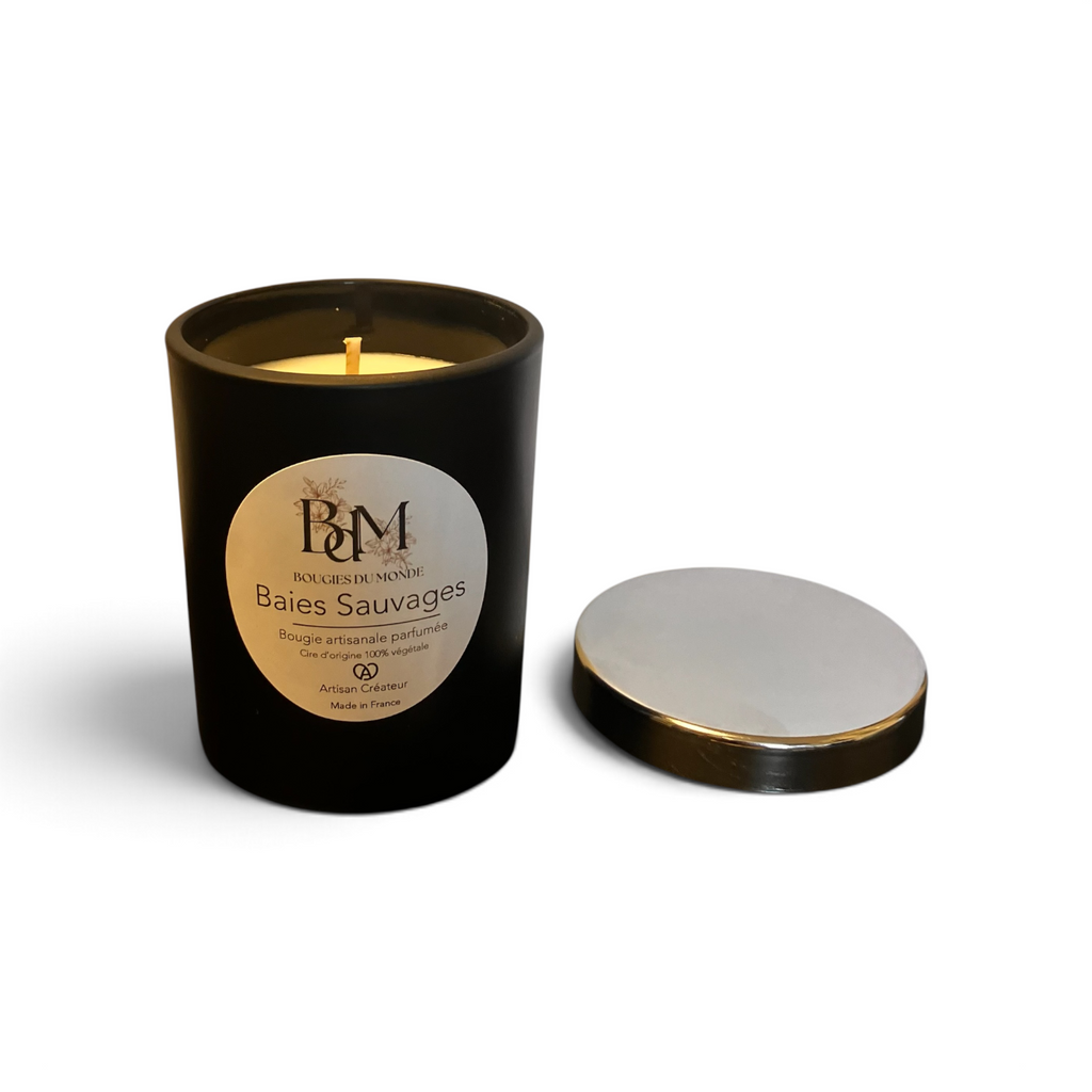 bougie parfumés baies sauvages - mûres et feuilles vertes - bougies du monde