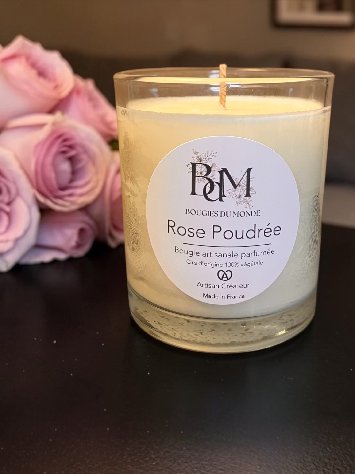 Bougie parfumée Rose poudrée