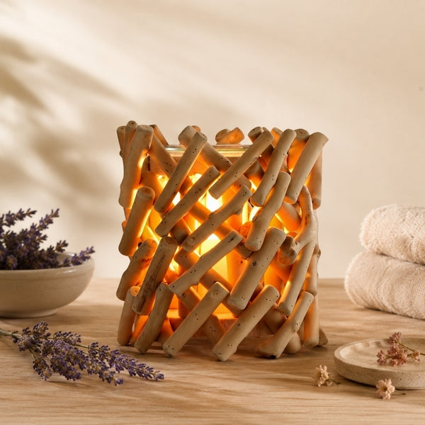 Brûle-parfum électrique à chaleur douce en bois 