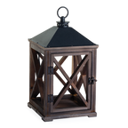 Chauffe Bougie - Lanterne en bois couleur espresso pour bougie parfumée