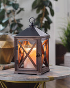 Chauffe Bougie - Lanterne en bois couleur espresso pour bougie parfumée