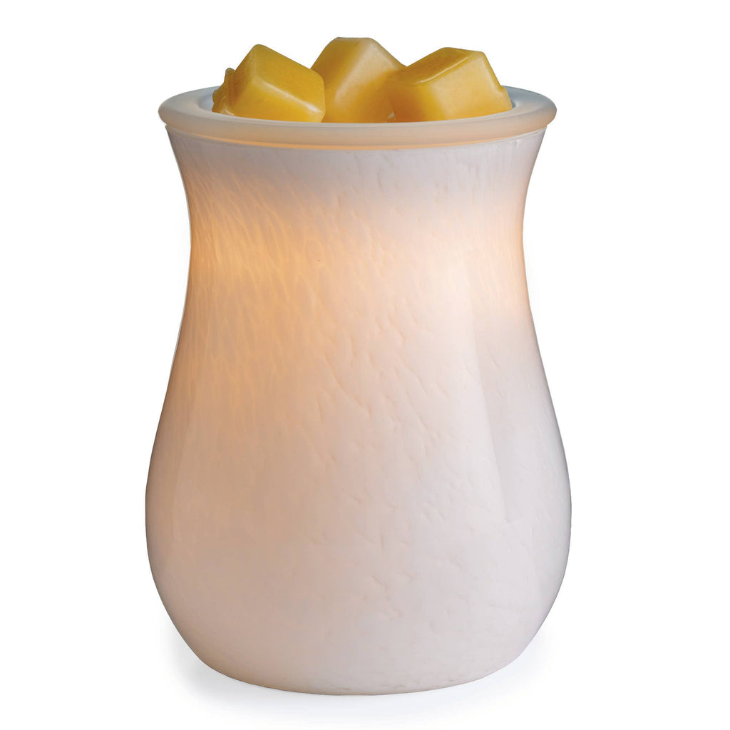 Brûle-parfum - Lampe électrique aromatique en verre blanc