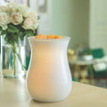 Brûle-parfum - Lampe électrique aromatique en verre blanc