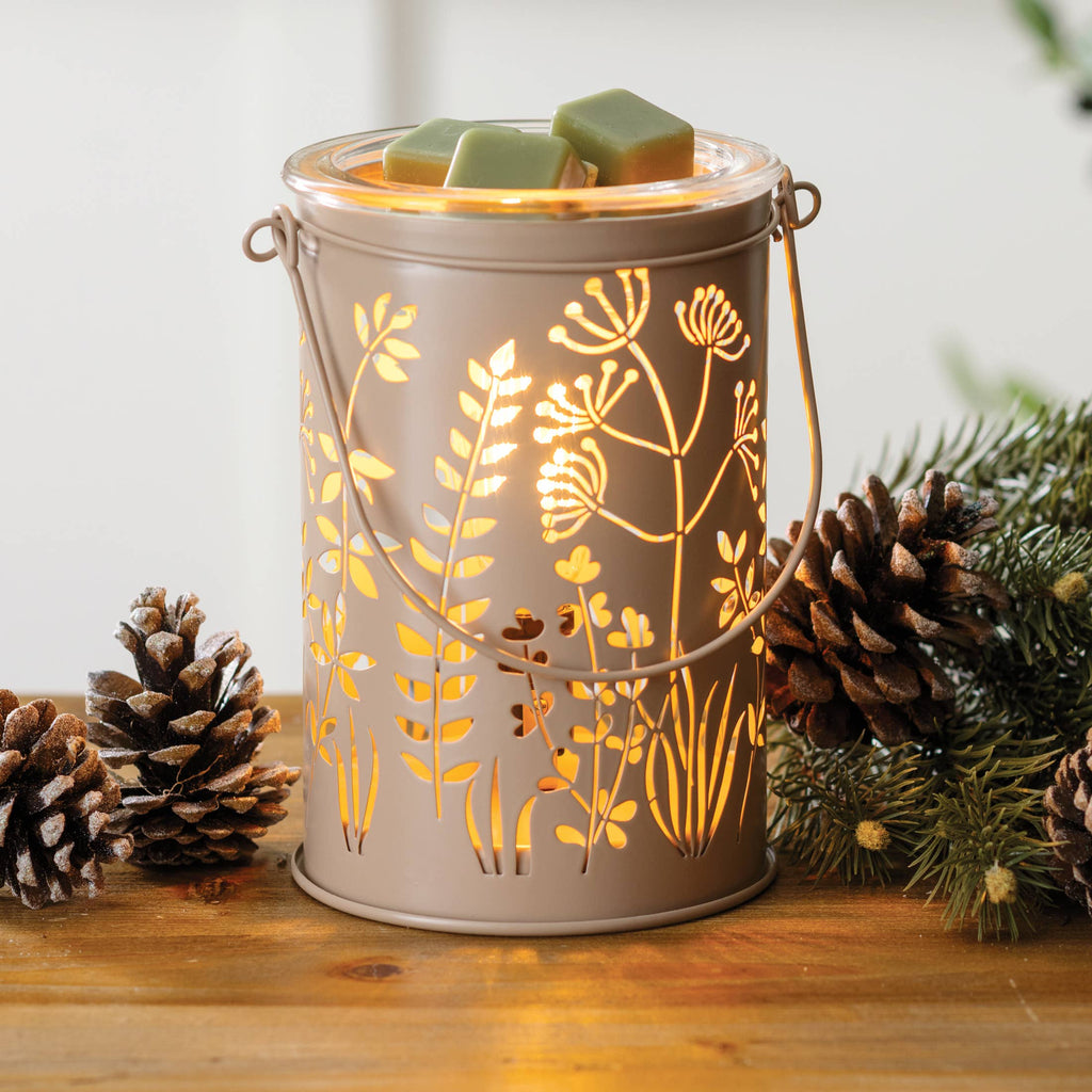 Brûle-parfum électrique - lampe parfumée botanique crème