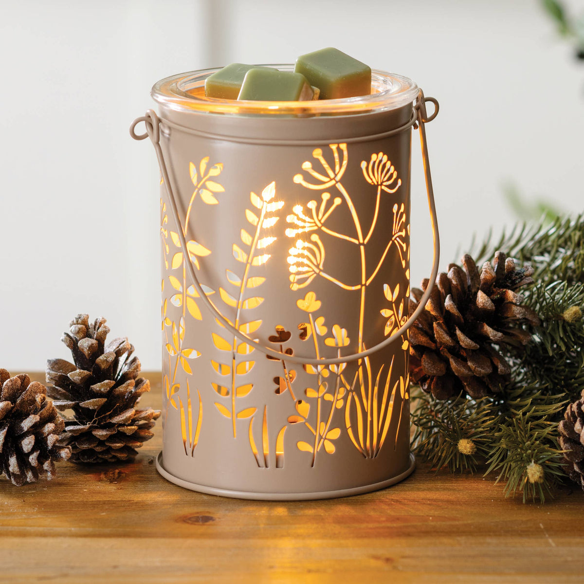 Brûle-parfum électrique - lampe parfumée botanique crème