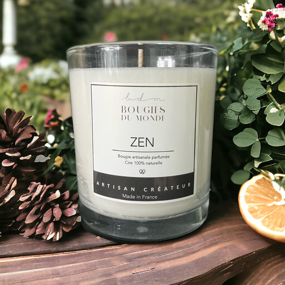 Bougie végétale parfumée Zen - Thé vert et bergamote 