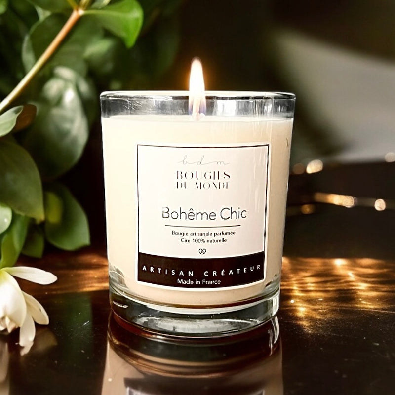 Bougie parfumée Bohême Chic (Patchouli - Vanille)