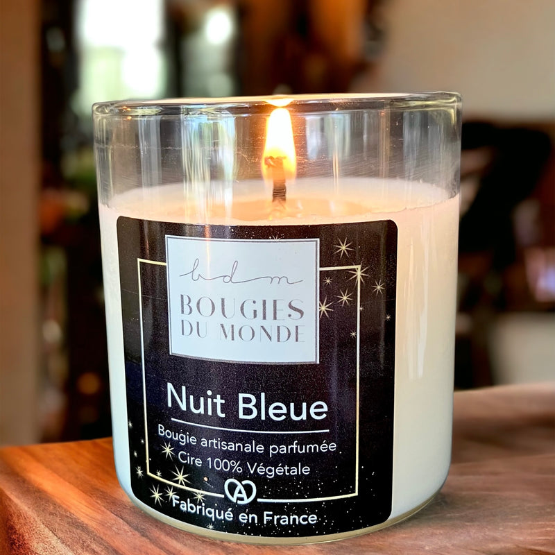 Bougie parfumée Nuit Bleue (Fleurs - Vétiver)