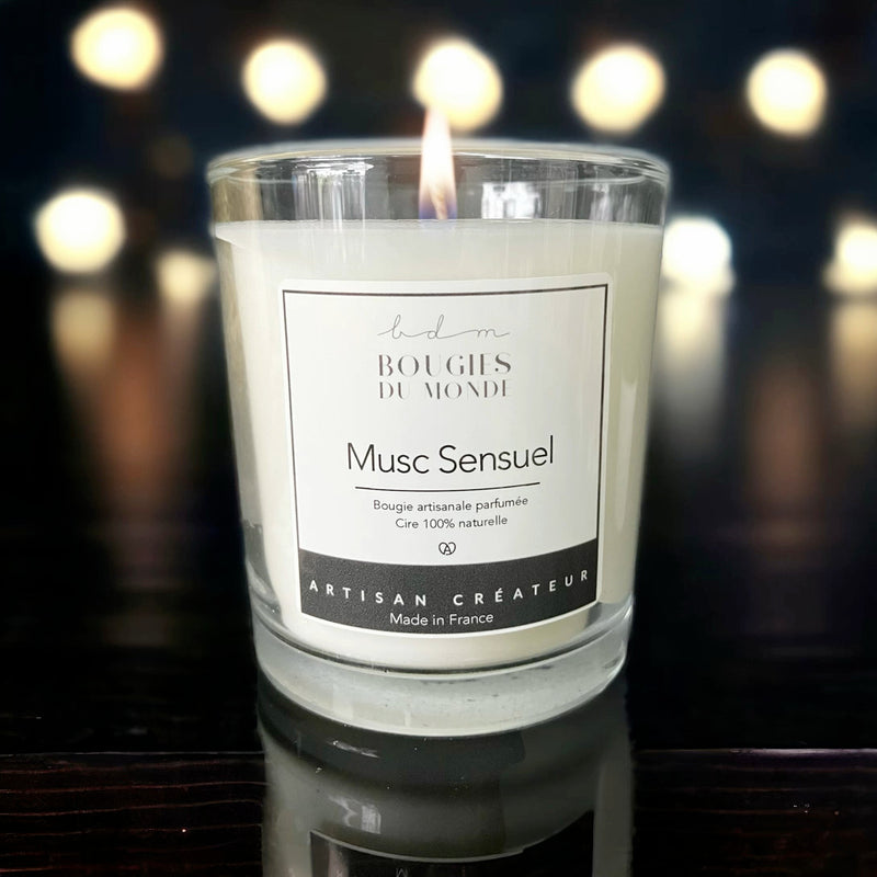 Bougies parfumées Musc sensuel - musc blanc